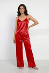 Florea Summer Cami Silk Sleeveless - Red