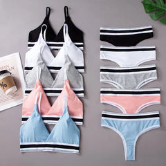 Florea - Seamless Sports Bra and Thong Set Free Size - Blue