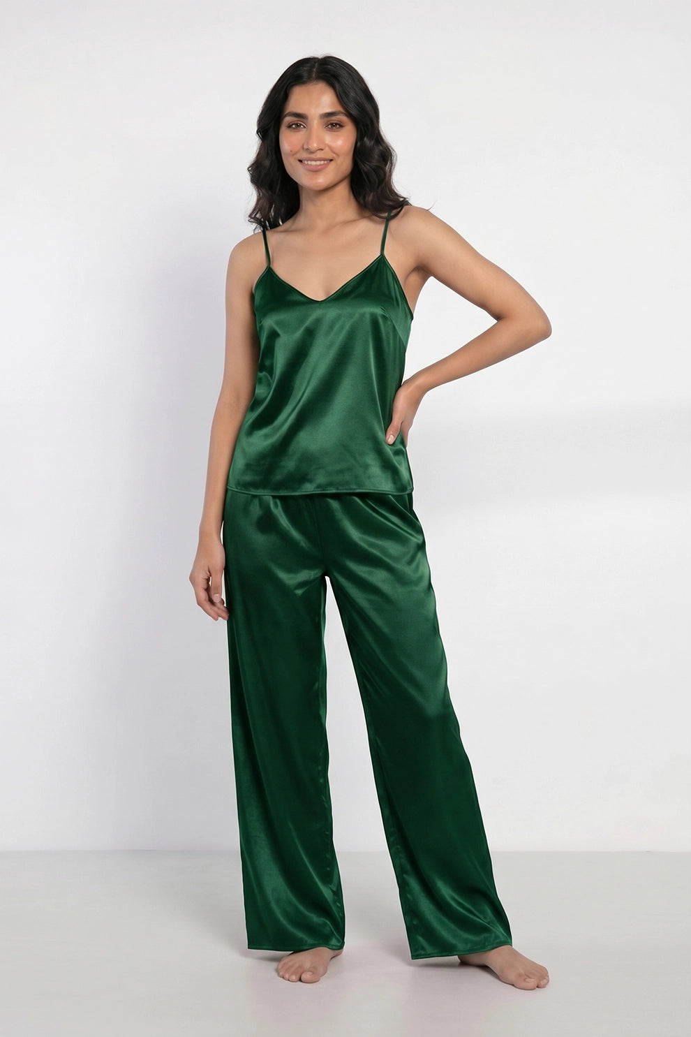 Florea Summer Cami Silk Sleeveless - Green