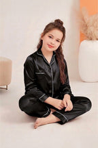 Kids Silk PJ Set - Black