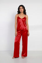 Florea Summer Cami Silk Sleeveless - Red