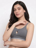 Florea - Ribbed Free Size Sports Bra Gray (5822)