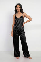 Florea Summer Cami Silk Sleeveless - Black