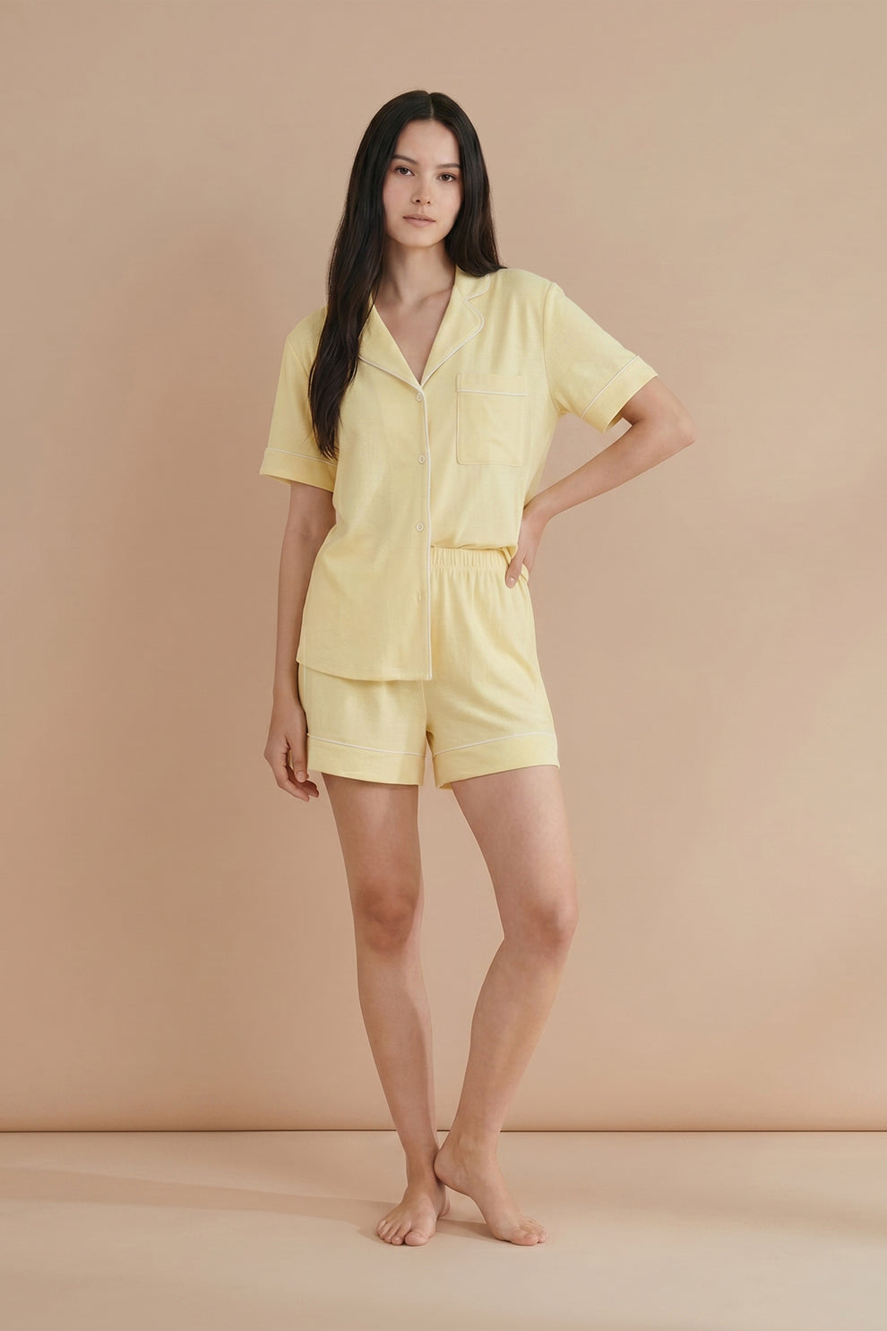 Florea Linen Shortie Set - Butter