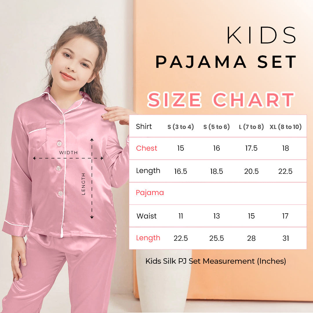 Kids Silk PJ Set - Maroon