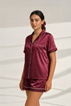 Florea Summer Chill Set With Scrunchie - Maroon