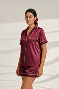 Florea Summer Chill Set With Scrunchie - Maroon