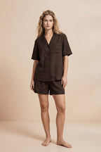 Florea Linen Shortie Set - Mocha