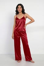 Florea Summer Cami Silk Sleeveless - Maroon