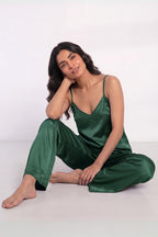 Florea Summer Cami Silk Sleeveless - Green