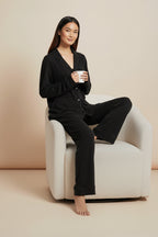 Florea Cloud Pajama Set - Black