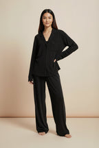 Florea Cloud Pajama Set - Black