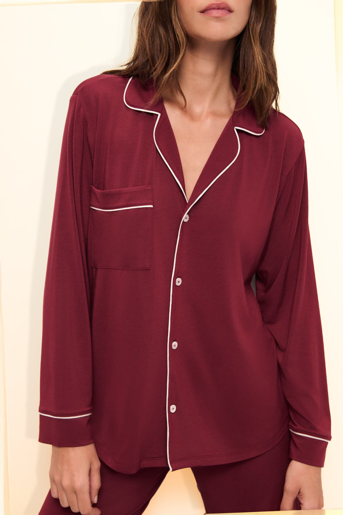 Florea - Solid Boski Linen PJs ~ Maroon