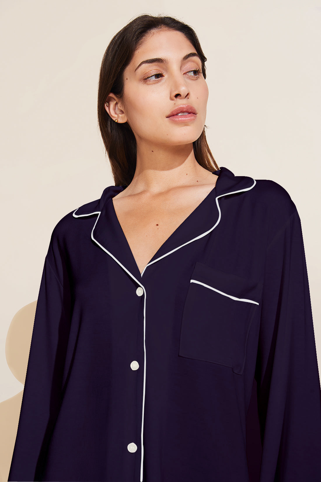 Florea - Solid Boski Linen PJs ~ Navy Blue
