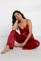 Florea Summer Cami Silk Sleeveless - Maroon