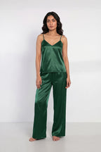 Florea Summer Cami Silk Sleeveless - Green