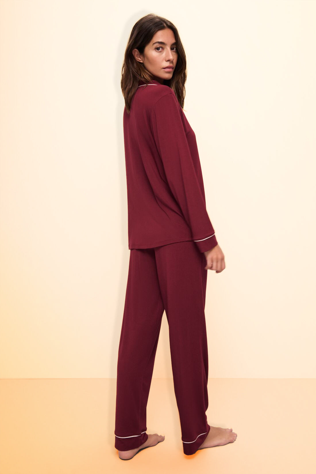 Florea - Solid Boski Linen PJs ~ Maroon