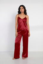 Florea Summer Cami Silk Sleeveless - Maroon