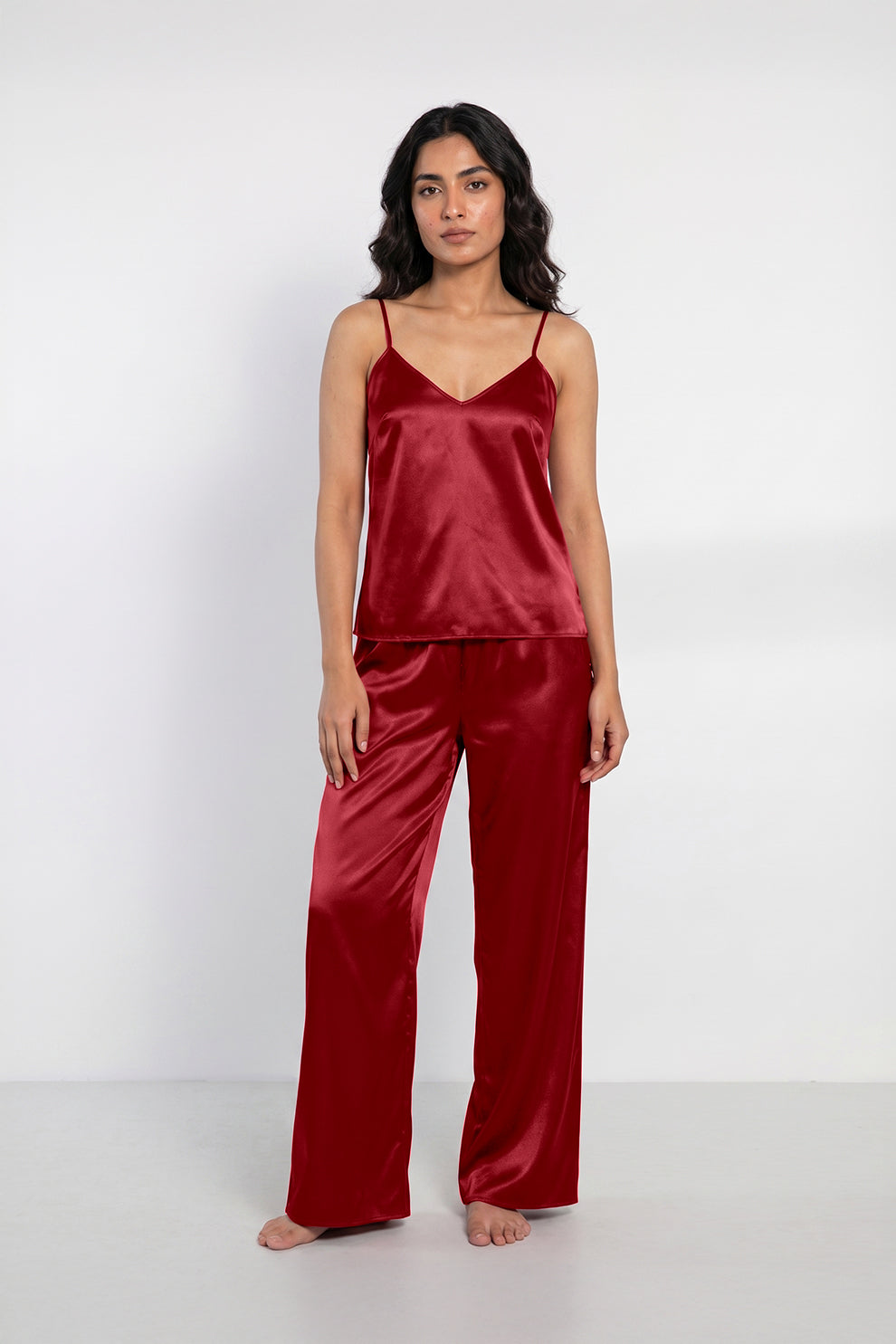 Florea Summer Cami Silk Sleeveless - Maroon