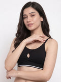 Florea - Ribbed Free Size Sports Bra Black (5822)