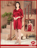 Florea - 2 Pcs Silk Nighty Set With Gown - 111