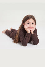Florea - Kids Comfy Linen PJ Sets - Mocha
