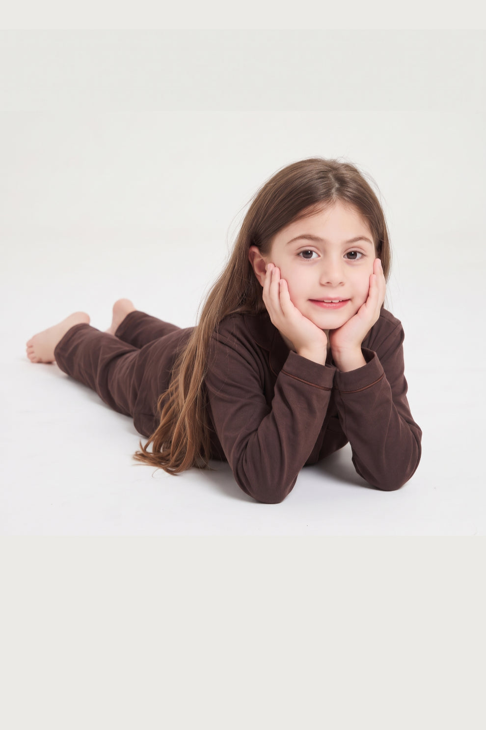 Florea - Kids Comfy Linen PJ Sets - Mocha
