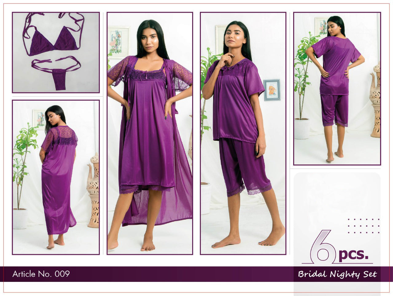 Florea - 6 Pcs Nighty Set - 009