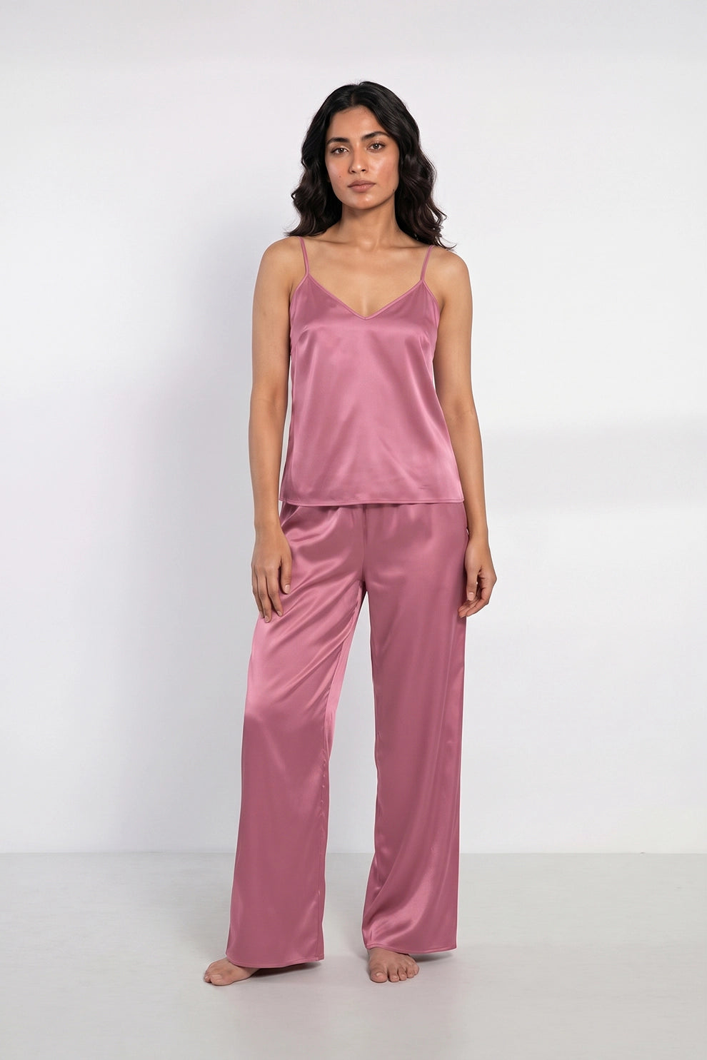 Florea Summer Cami Silk Sleeveless - Pink