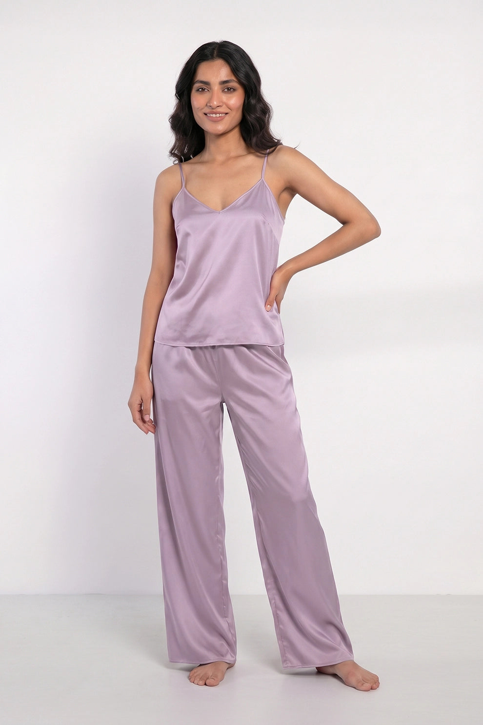 Florea Summer Cami Silk Sleeveless - Lilac