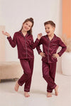 Florea - Kids Silk PJ Set - Maroon
