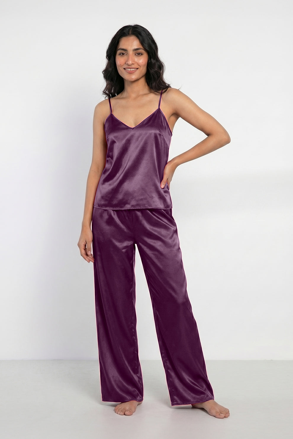 Florea Summer Cami Silk Sleeveless - Purple