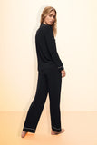 Florea - Solid Boski Linen PJs ~ Black