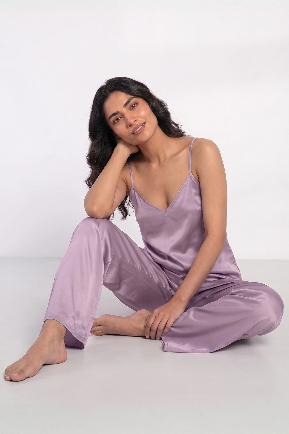 Florea Summer Cami Silk Sleeveless - Lilac