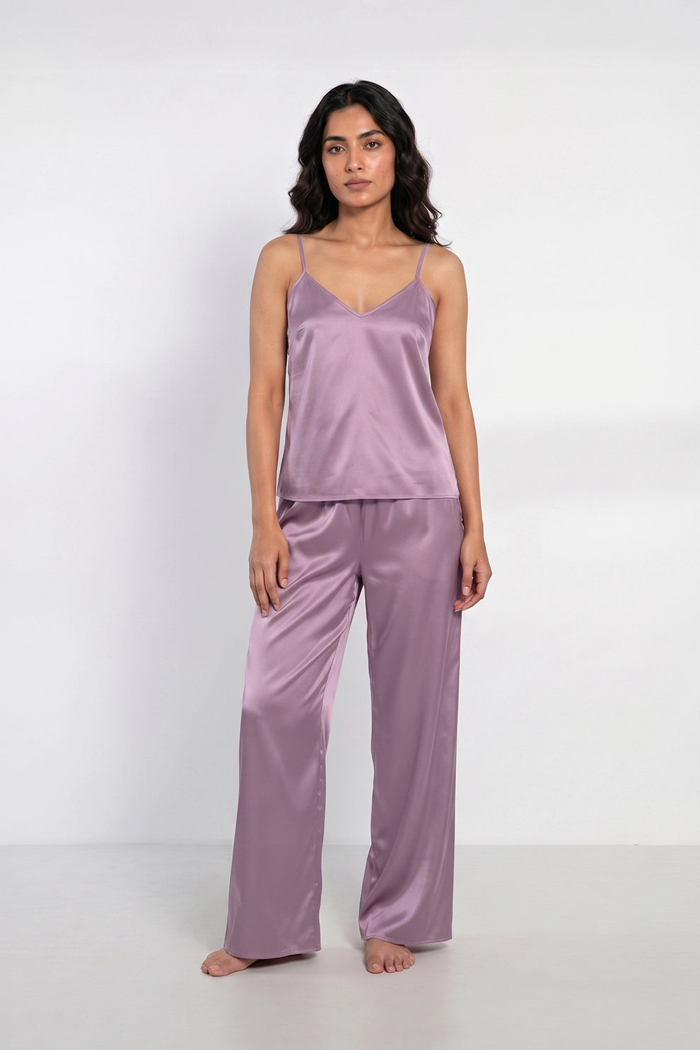 Florea Summer Cami Silk Sleeveless - Lilac