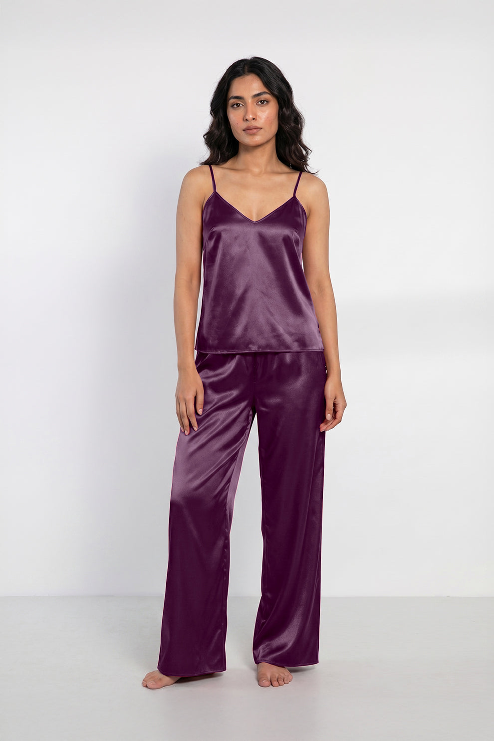 Florea Summer Cami Silk Sleeveless - Purple
