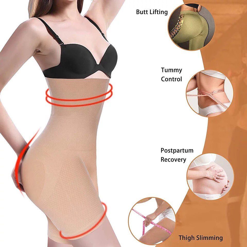 Florea -  High Waist Air Flex body shaper - Beige & Black-003