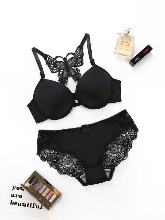 Florea - Butterfly  Front lock Bra panty set