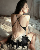 Florea - Lace Floral Decoraion Satin - 12091