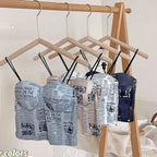 Florea - Newspaper Print Crop Top - White