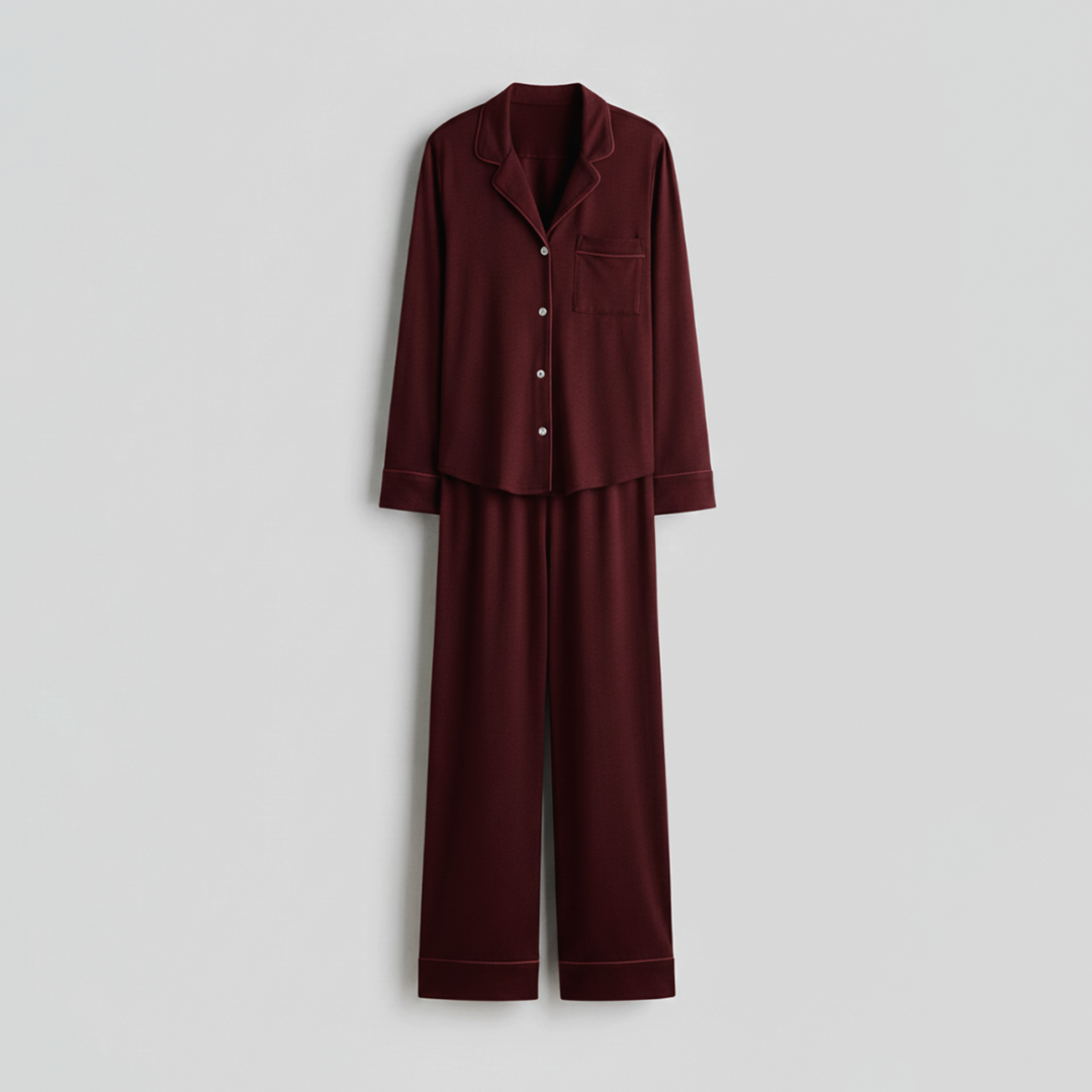 Florea Cloud Pajama Set - Maroon