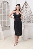 Florea - 2 PCS LONG SLIT SILK NIGHTY SET 120 - Free Size