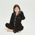 Florea - Kids Comfy Linen PJ Sets - Black