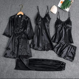 Florea | 5pcs LONG SILK NIGHTY SET