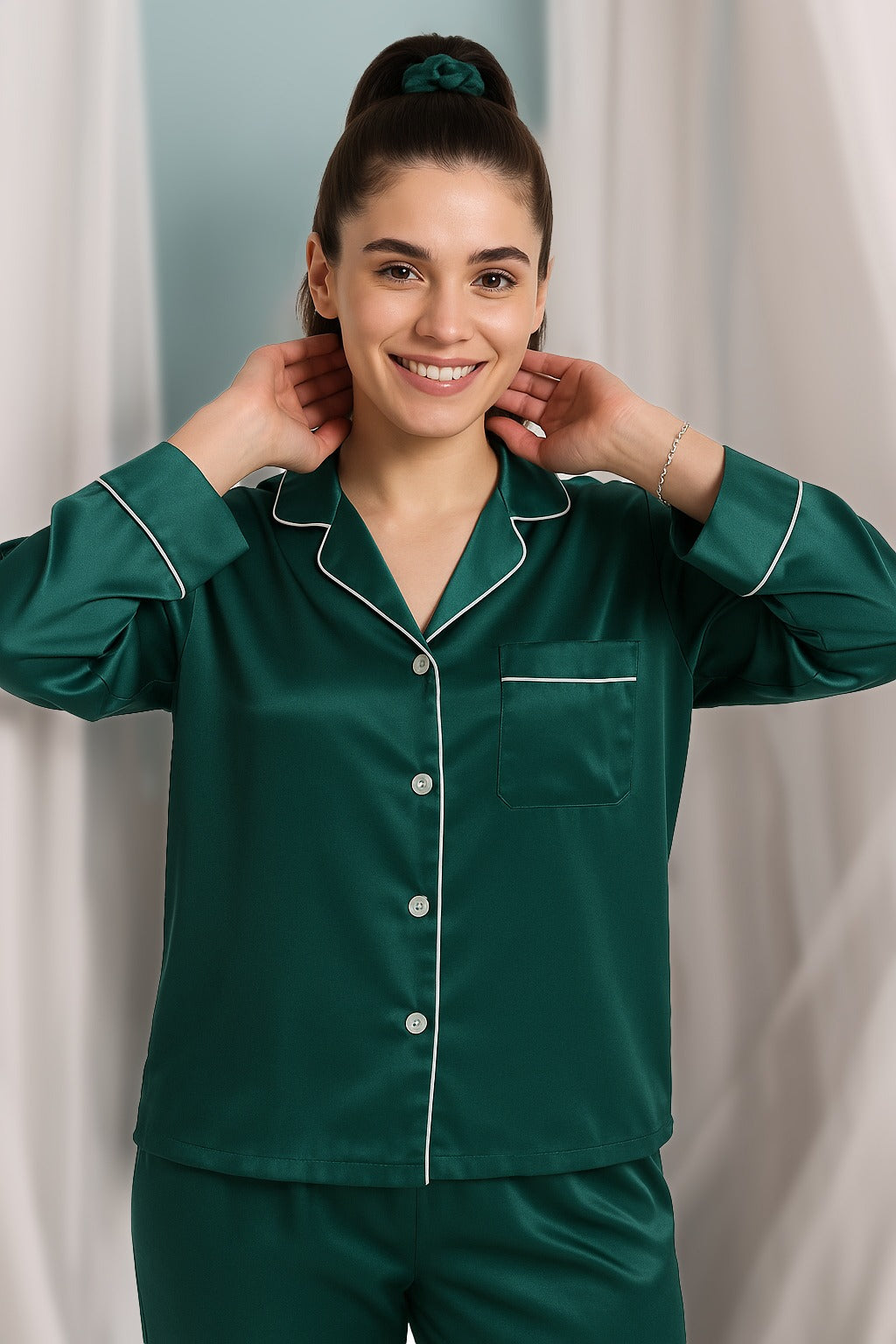 Premium Women’s Silk Pajama Set for Comfortable Sleep in Pakistan

