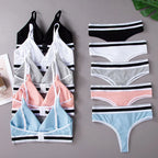 Florea - Seamless Sports Bra and Thong Set Free Size - Pink