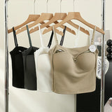 Florea -  Front Buckle Push-Up Camisole - Grey